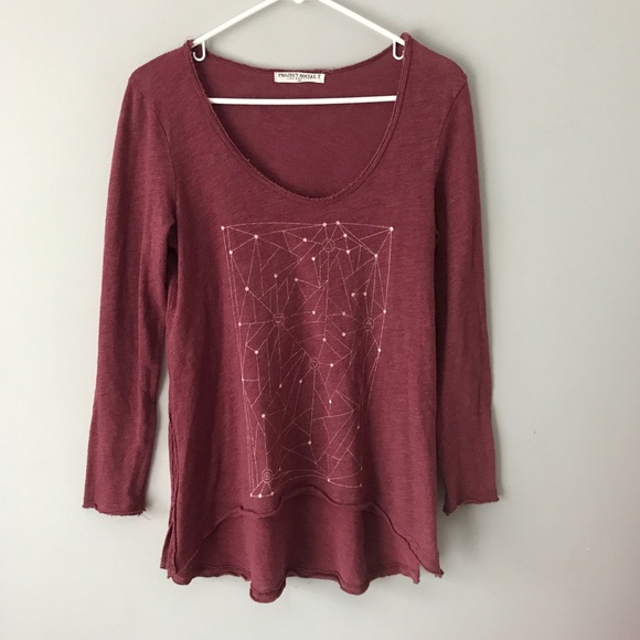 Project Social T Tops - Project Social T wine knit geometric hi low top L
